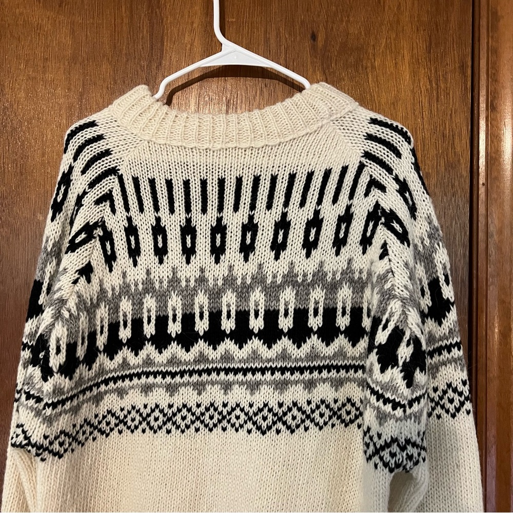 Icelandic lopapeysa Wool Knit Sweater - Handmade in Iceland 100% Wool Mens L - Picture 8 of 10